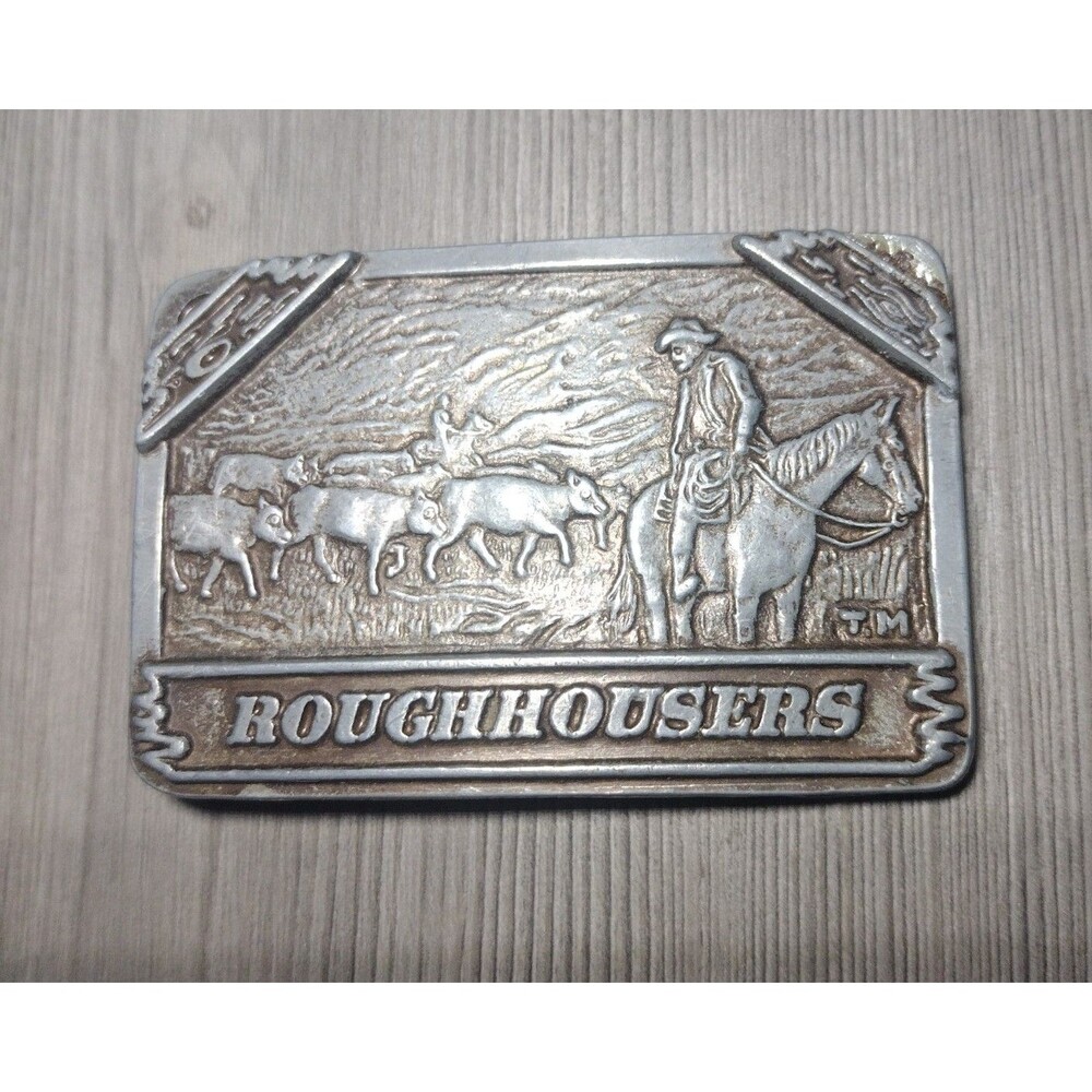 Vintage Roughhousers Cowboy Cattleman Belt Buckle